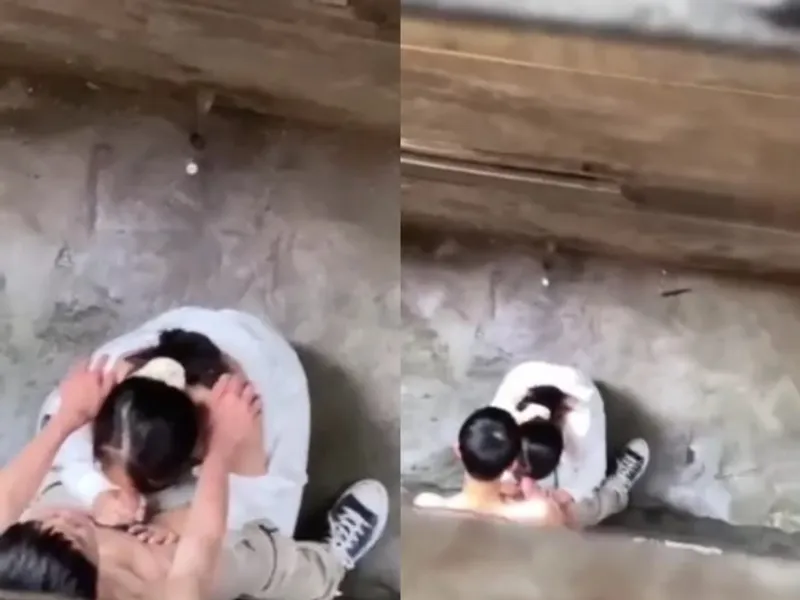 Quay lén em học sinh bú của quý người yêu ở khe nhà